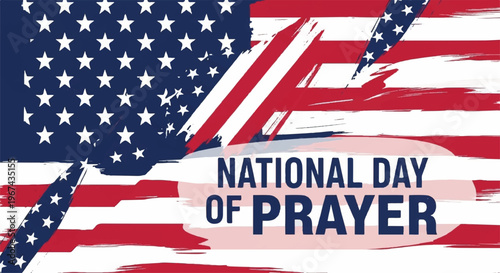 National day of prayer usa american flag background with patriotic text symbolizing unity and reflection