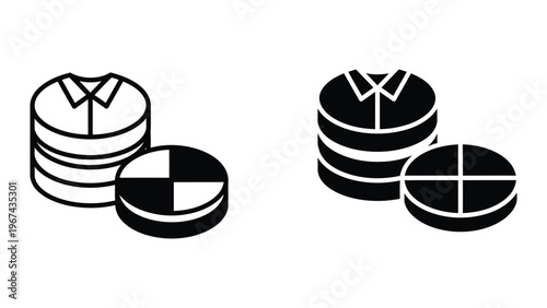 Contrast between partially filled and completely filled black and white stacked cylinders