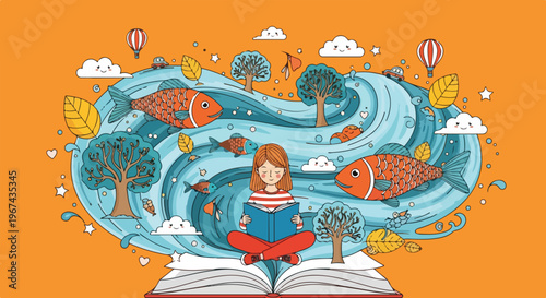 A joyous celebration of World Book Day, highlighting the wonder of reading and the importance of copyright protection for authors and publishers