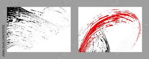 Black and red paint strokes on a white background. EPS 10