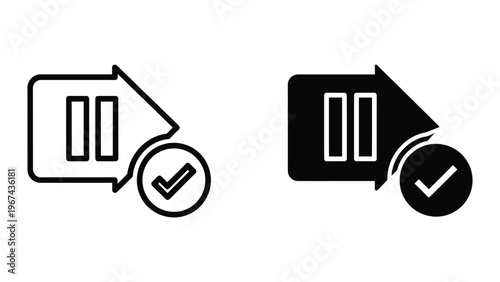 Comparison of pause icons with different background styles and validation checks