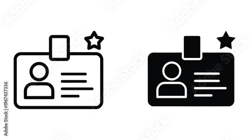 Comparison of standard and premium identification badges with star indicators