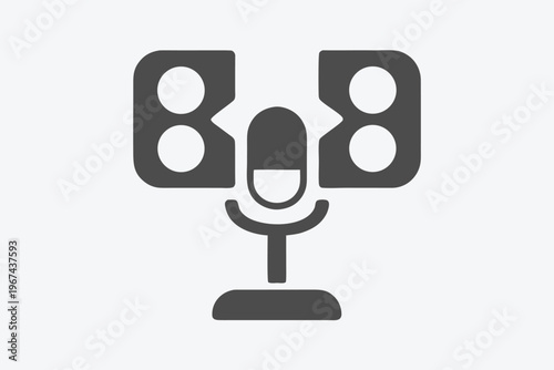 Abstract symbol for voice AI, smart assistant icon with sound waves, technology and digital concept