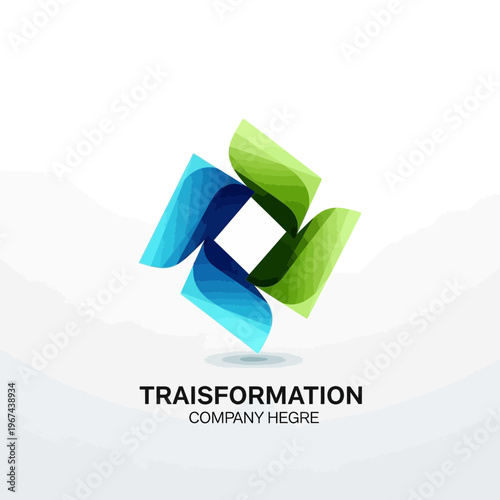 Abstract transformation logo design with vibrant colors and modern style for business.