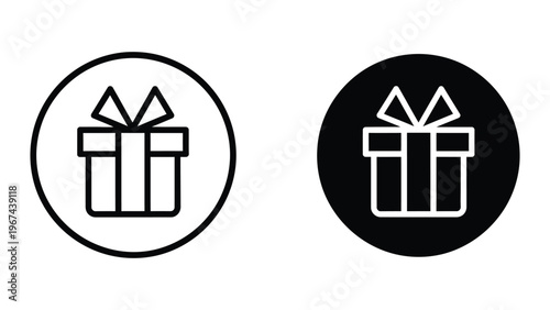 Contrast comparison of gift box icons on different backgrounds