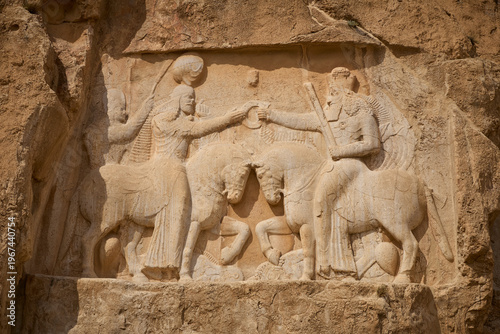Ancient Persian relief in Naghsz-e Rostam, Iran