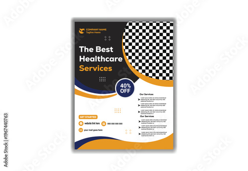 The best healthcare services flyer medical services vector illustration