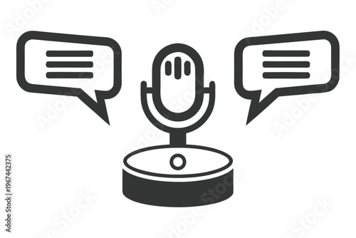 Digital assistant icon, voice AI symbol representing smart technology and sound interaction