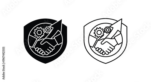 gear handshake partnership Vector