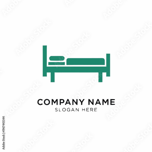 Minimalist Bed Logo Design for Sleep and Comfort.