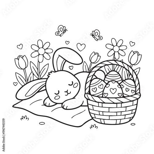 Bold and Easy Cute Easter Coloring Pages