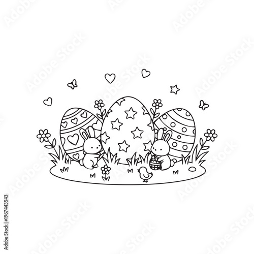 Bold and Easy Cute Easter Coloring Pages