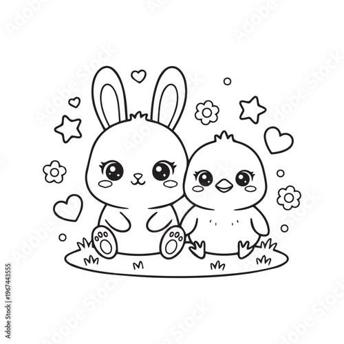 Bold and Easy Cute Easter Coloring Pages