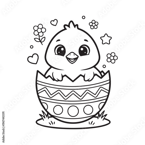 Bold and Easy Cute Easter Coloring Pages