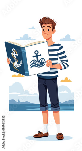 Man holding large anchor box.