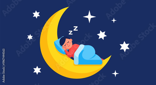 Man Sleeping on Yellow Moon.