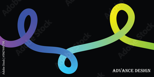 Abstract swirling gradient lines forming a fluid dynamic pattern on a black background, symbolizing creativity and innovation