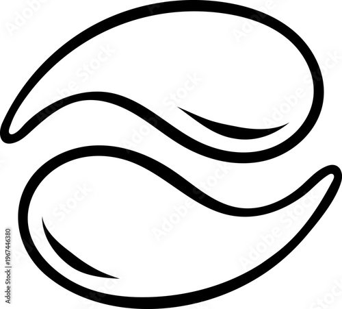 Eye patches, simple black and white icon in doodle and sketch style. Hand-drawn skincare product for beauty branding or cosmetic packaging