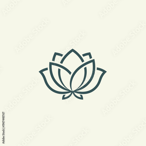Elegant lotus flower logo design representing purity enlightenment and spiritual growth.