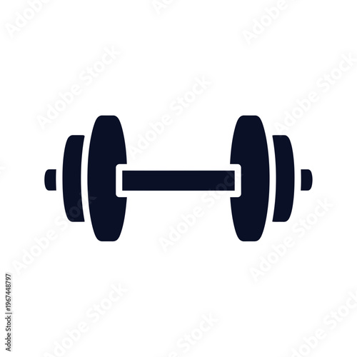 Dumbbell icon representing fitness and strength training for exercise routines and workouts.