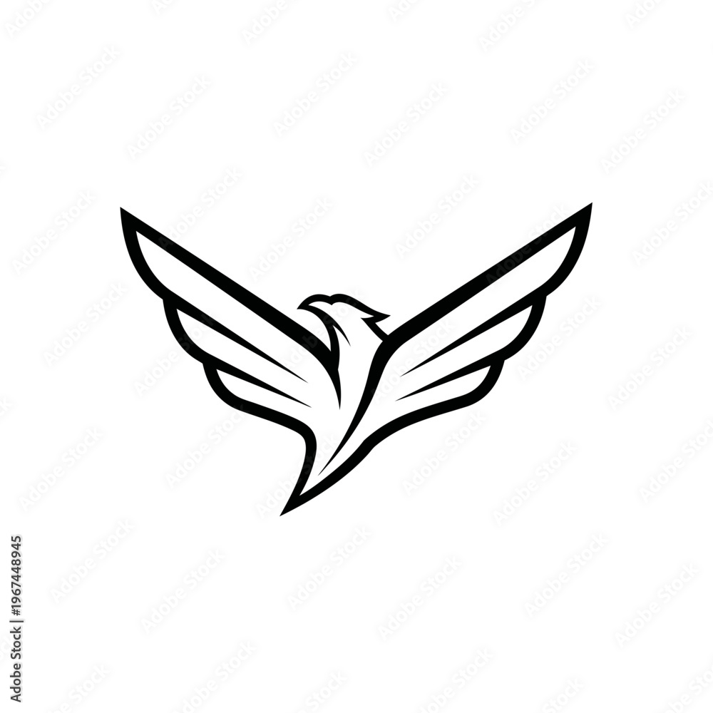 Fototapeta premium Elegant eagle emblem soaring with outstretched wings a symbol of freedom.
