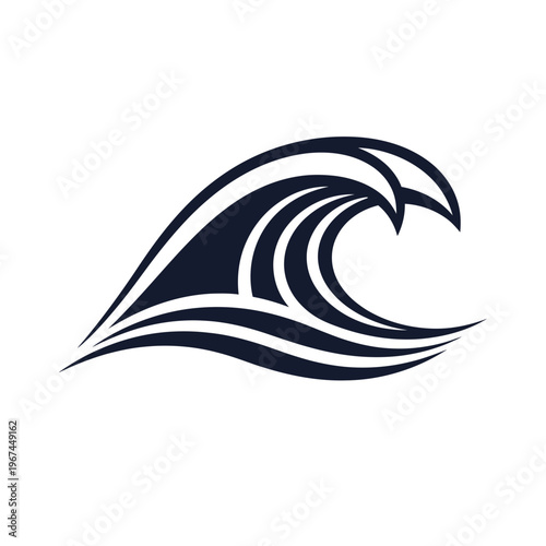 Elegant wave illustration showcasing the power and beauty of the oceans movement.