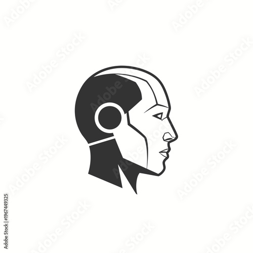 Futuristic robot head profile showcasing advanced technological design and innovation.