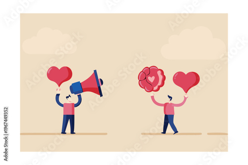 Communicating love and emotions through abstract heart shaped balloon illustrations