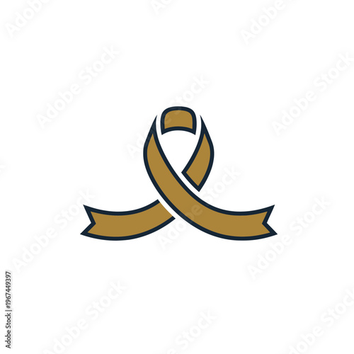 Golden Ribbon Symbolizing Awareness and Support for Various Causes and Issues.