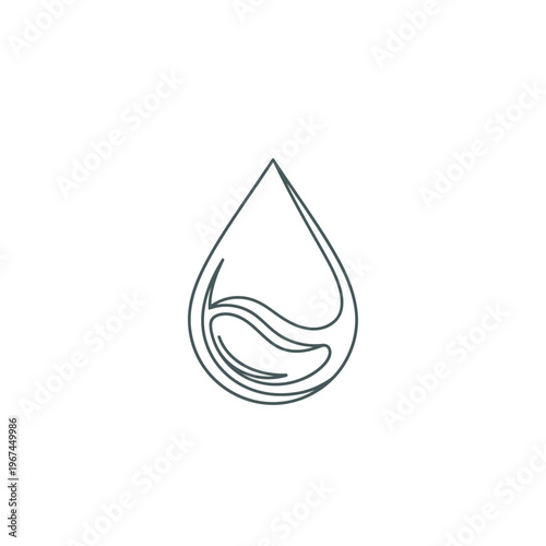 Minimalist water droplet illustration representing purity and freshness simple design.