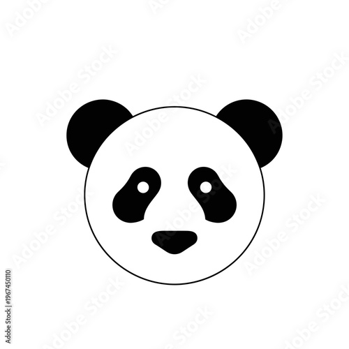 Simple panda illustration featuring a cute panda face with black and white details.