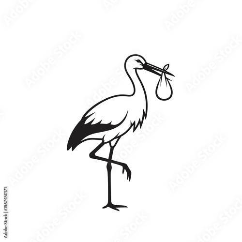 Stork delivering a baby a symbol of new beginnings and joy.