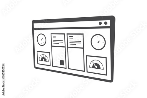 Software User Interface Dashboard Mockup Graphic for Web Design Concepts
