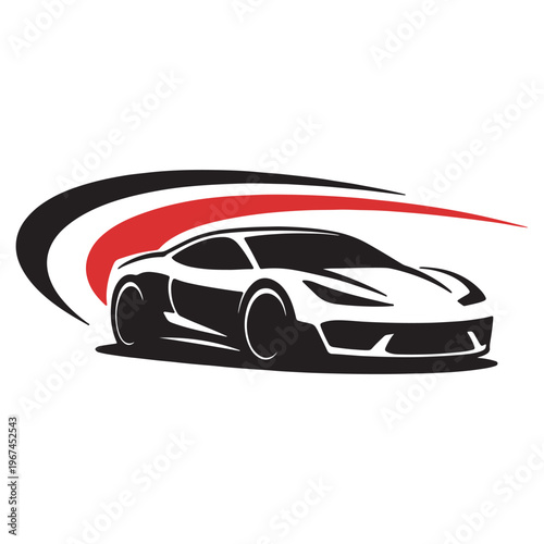 Dynamic sports car racing with a motion blur effect around its wheels