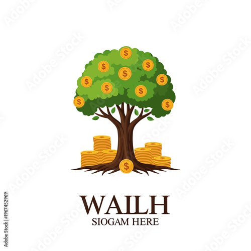 Money Tree Logo Symbol of Financial Growth and Investment Success.