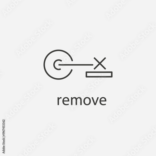 Symbolic representation of removal deletion or cancellation featuring a crossedout object.
