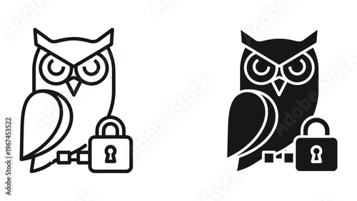 Owls holding padlocks symbolizing security and vigilance in digital protection