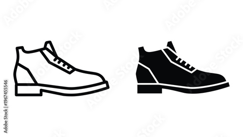 Comparison of two different types of casual lace-up shoes depicted in black and white