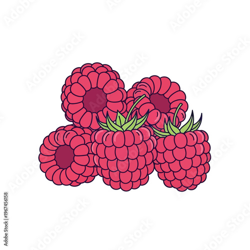Freshly picked raspberries a vibrant cluster of delicious juicy berries ready to eat.