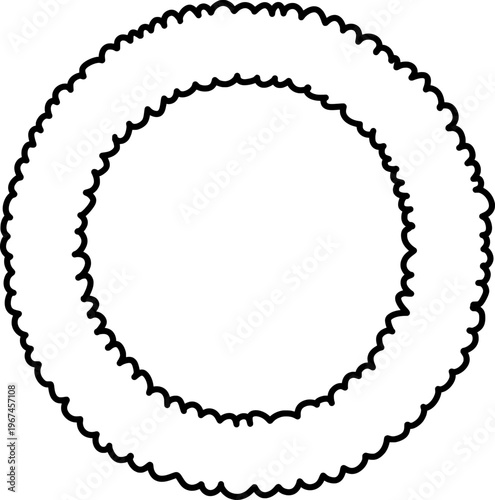 선으로된 구름 이응 한글 자음