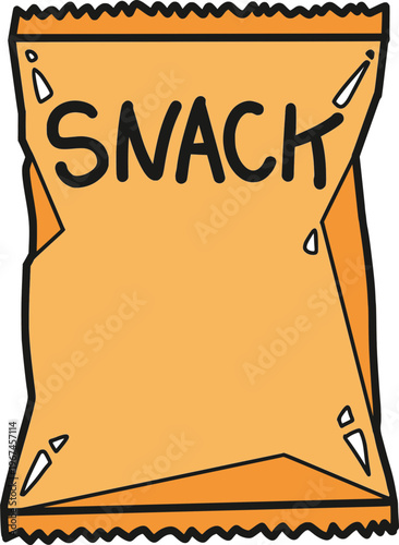 스낵 주황 포장지