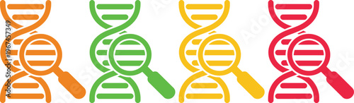 Four colorful abstract art pieces with circular and linear patterns