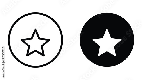Contrasting star symbols within circular borders of differing background colors