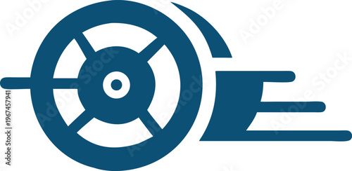 Abstract Vortex Spinning Wheel Symbol for Velocity and Deceleration Concepts