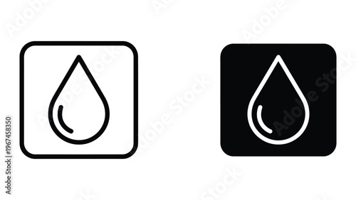 Contrasting water droplet icons with different background styles