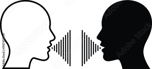 Silhouettes of two individuals facing away, symbolizing communication barriers