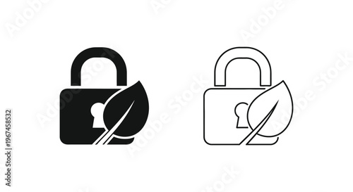 Secure Eco Friendly Lock Icons Vector