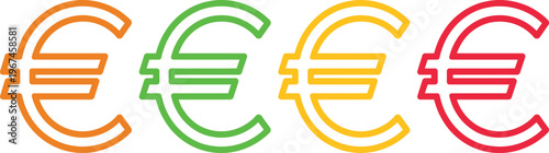 Colorful wireframe torus knots arranged in a circular pattern