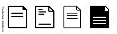 Collection of four document icons representing policies, agreements, or official papers