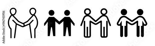 People shaking hands and holding hands, symbolizing agreement, partnership, and community connections.